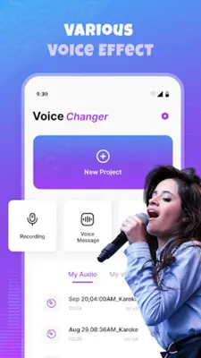 Voice changer with effects android App screenshot 0
